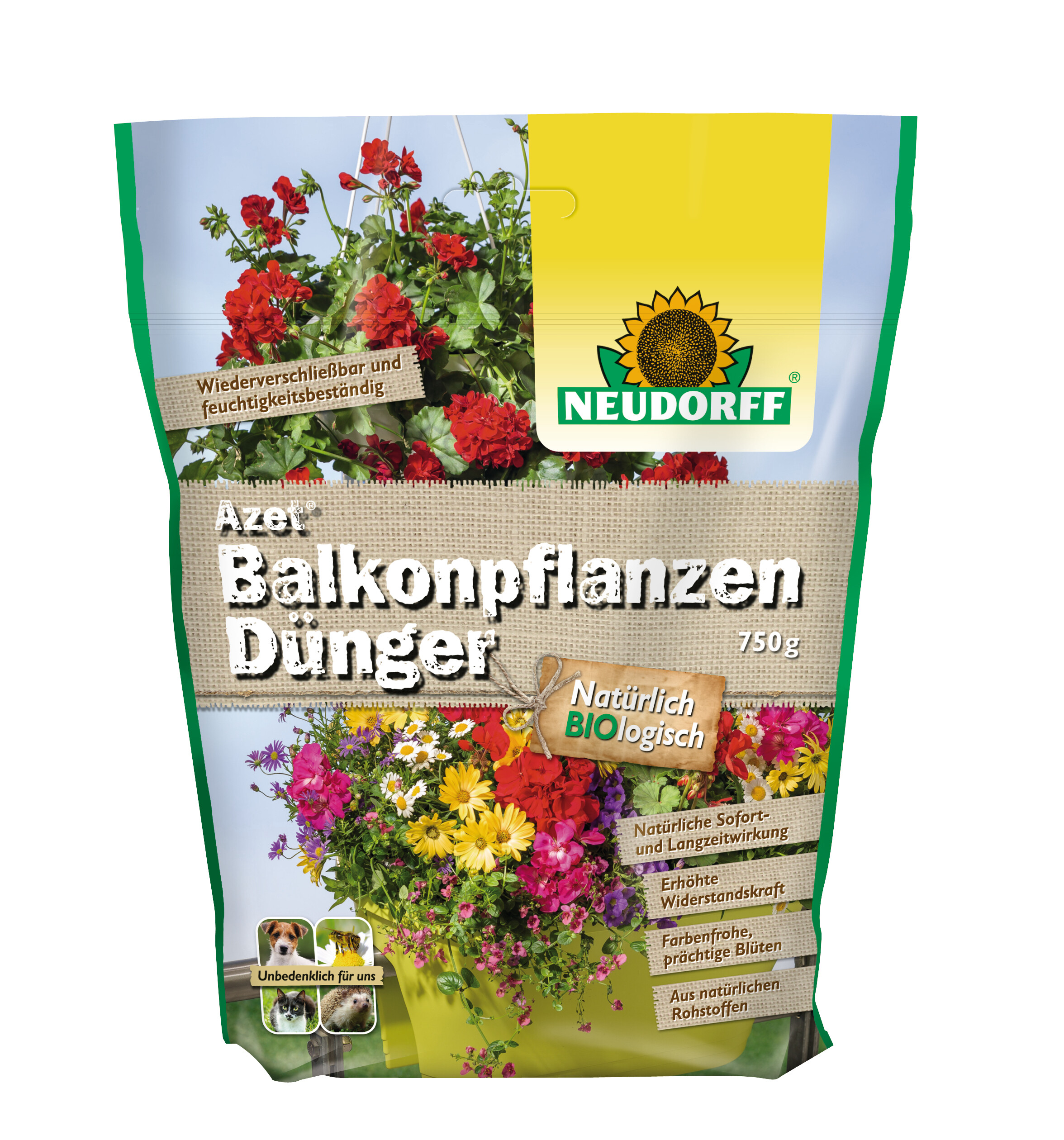 Eine Tüte von Neudorff Balkonpflanzen Dünger