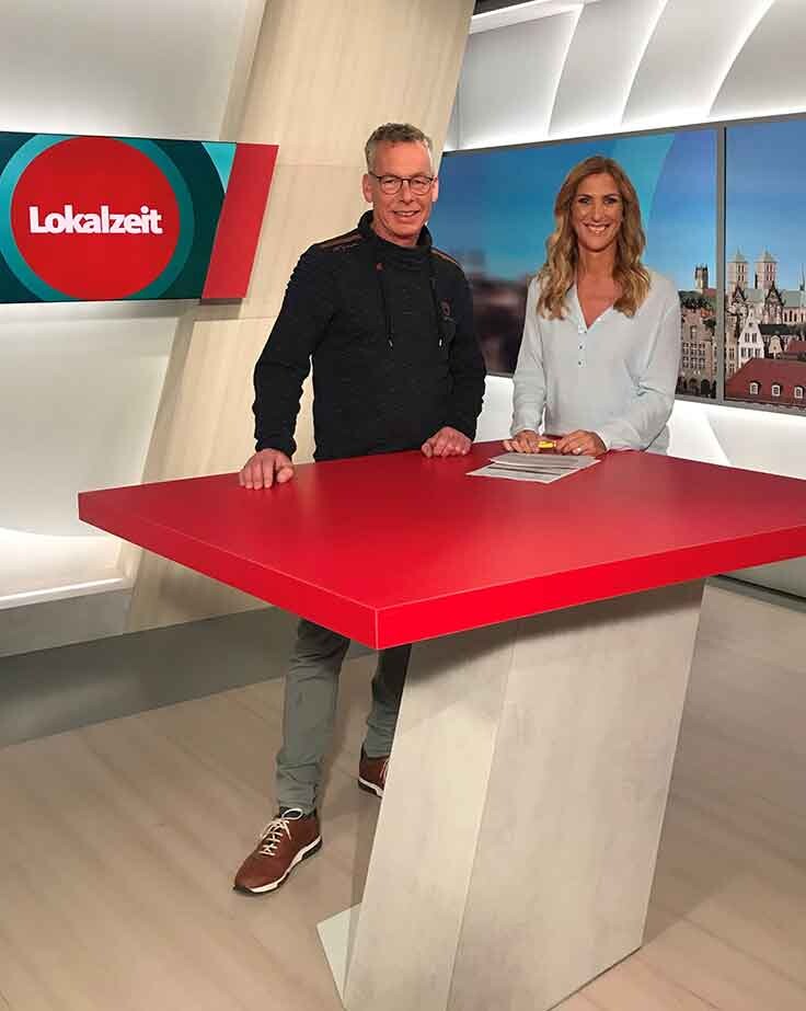 Klaus Krohme und Amelie Fröhlich im Studio